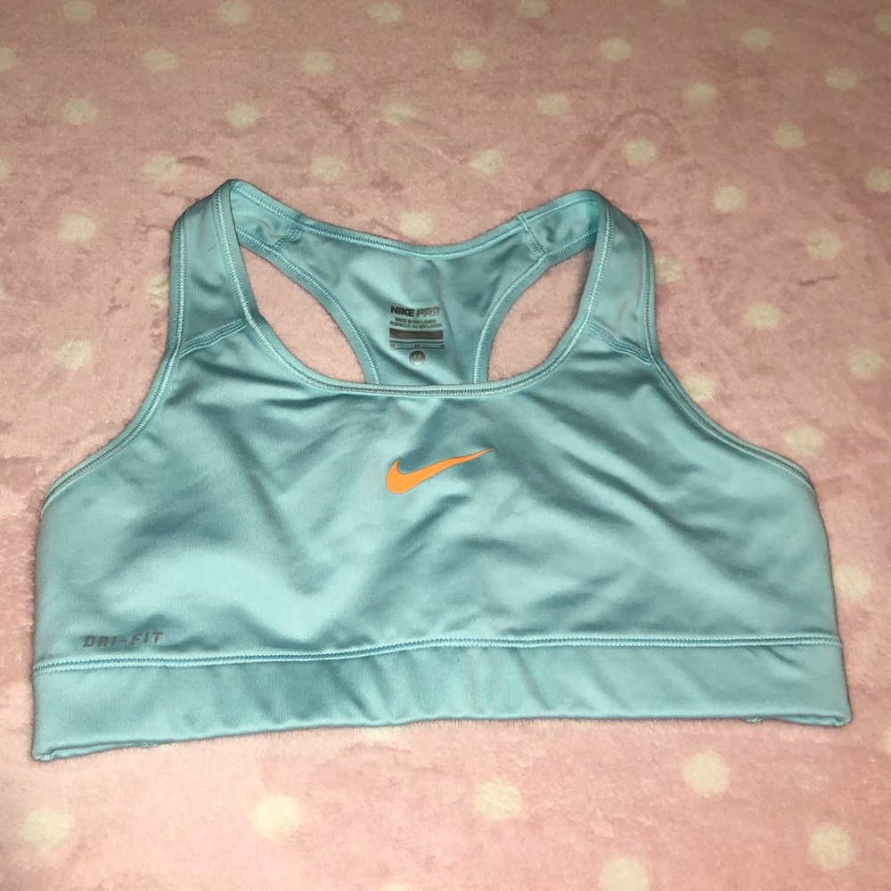 Blue nike pro sports bra